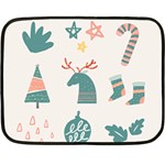 Reindeer Stars Socks Stick Two Sides Fleece Blanket (Mini)