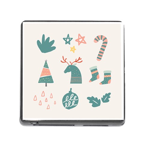 Reindeer Stars Socks Stick Memory Card Reader (Square 5 Slot) from ArtsNow.com Front