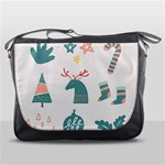 Reindeer Stars Socks Stick Messenger Bag