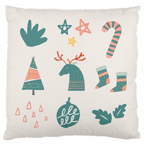 Reindeer Stars Socks Stick Large Cushion Case (Two Sides) from ArtsNow.com Front