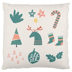 Reindeer Stars Socks Stick Large Cushion Case (Two Sides) from ArtsNow.com Back