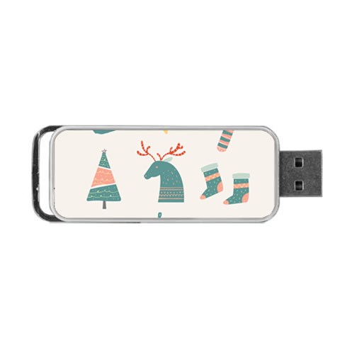 Reindeer Stars Socks Stick Portable USB Flash (One Side) from ArtsNow.com Front