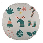 Reindeer Stars Socks Stick Large 18  Premium Round Cushions