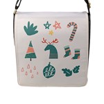 Reindeer Stars Socks Stick Flap Closure Messenger Bag (L)