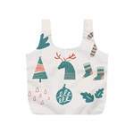 Reindeer Stars Socks Stick Full Print Recycle Bag (S)