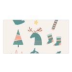 Reindeer Stars Socks Stick Satin Shawl 45  x 80 