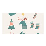 Reindeer Stars Socks Stick Satin Wrap 35  x 70 
