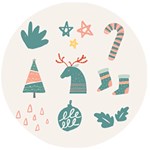 Reindeer Stars Socks Stick Wooden Bottle Opener (Round)
