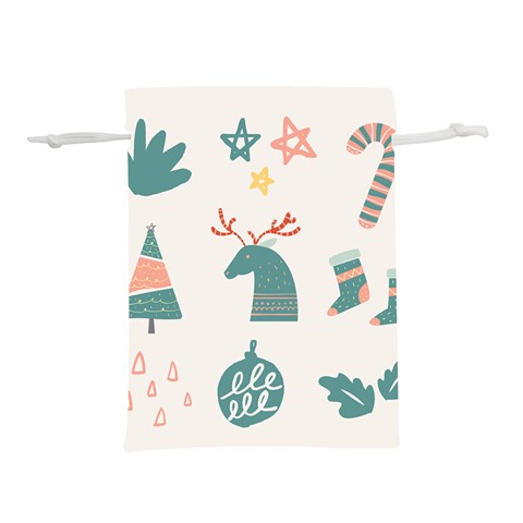 Reindeer Stars Socks Stick Lightweight Drawstring Pouch (M) from ArtsNow.com Front