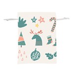 Reindeer Stars Socks Stick Lightweight Drawstring Pouch (M)