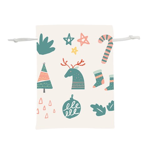 Reindeer Stars Socks Stick Lightweight Drawstring Pouch (L) from ArtsNow.com Front