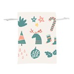 Reindeer Stars Socks Stick Lightweight Drawstring Pouch (L)