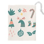 Reindeer Stars Socks Stick Drawstring Pouch (5XL)
