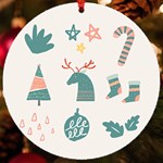 Reindeer Stars Socks Stick UV Print Acrylic Ornament Round