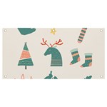 Reindeer Stars Socks Stick Banner and Sign 4  x 2 