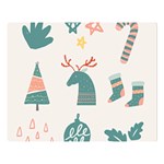 Reindeer Stars Socks Stick Premium Plush Fleece Blanket (Large)
