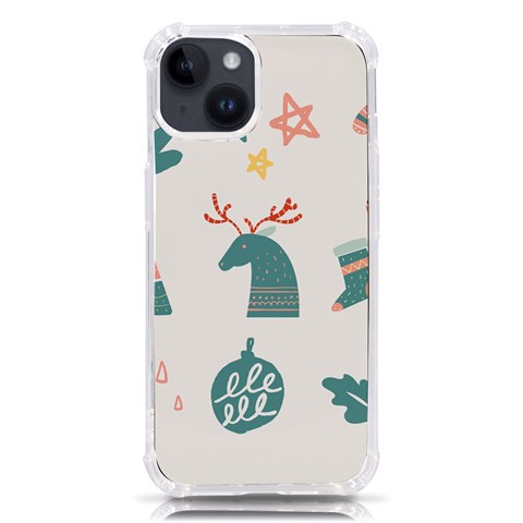 Reindeer Stars Socks Stick iPhone 14 TPU UV Print Case from ArtsNow.com Front