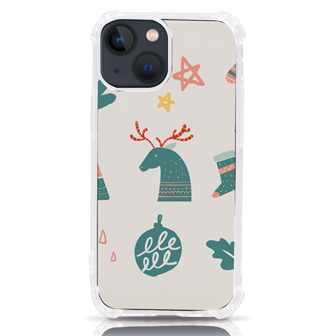 Reindeer Stars Socks Stick iPhone 13 mini TPU UV Print Case from ArtsNow.com Front