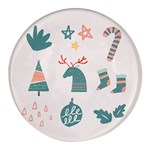 Reindeer Stars Socks Stick Round Glass Fridge Magnet (4 pack)
