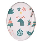 Reindeer Stars Socks Stick Oval Glass Fridge Magnet (4 pack)