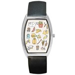 Dinner Meal Food Snack Fast Food Barrel Style Metal Watch