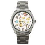 Dinner Meal Food Snack Fast Food Sport Metal Watch