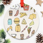 Dinner Meal Food Snack Fast Food Round Ornament (Two Sides)