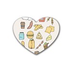 Dinner Meal Food Snack Fast Food Rubber Coaster (Heart)
