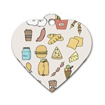 Dinner Meal Food Snack Fast Food Dog Tag Heart (One Side)