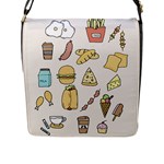Dinner Meal Food Snack Fast Food Flap Closure Messenger Bag (L)