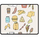Dinner Meal Food Snack Fast Food Two Sides Fleece Blanket (Medium)