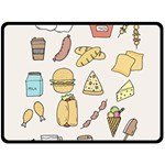 Dinner Meal Food Snack Fast Food Two Sides Fleece Blanket (Large)