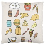 Dinner Meal Food Snack Fast Food Standard Premium Plush Fleece Cushion Case (Two Sides)