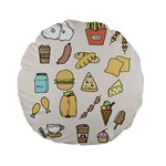 Dinner Meal Food Snack Fast Food Standard 15  Premium Flano Round Cushions