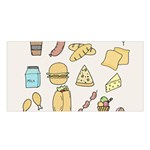 Dinner Meal Food Snack Fast Food Satin Shawl 45  x 80 