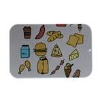 Dinner Meal Food Snack Fast Food Open Lid Metal Box (Silver)  