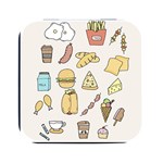 Dinner Meal Food Snack Fast Food Square Metal Box (Black)
