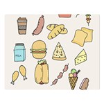 Dinner Meal Food Snack Fast Food Premium Plush Fleece Blanket (Large)