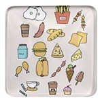 Dinner Meal Food Snack Fast Food Square Glass Fridge Magnet (4 pack)
