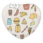 Dinner Meal Food Snack Fast Food Heart Glass Fridge Magnet (4 pack)