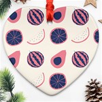 Fruits Halves Pattern Design Ornament (Heart)