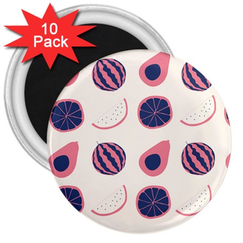 Fruits Halves Pattern Design 3  Magnets (10 pack)  from ArtsNow.com Front