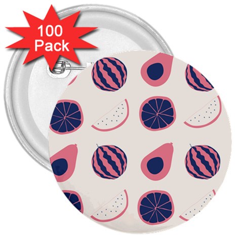 Fruits Halves Pattern Design 3  Buttons (100 pack)  from ArtsNow.com Front