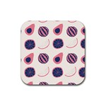Fruits Halves Pattern Design Rubber Coaster (Square)