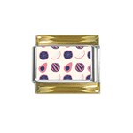 Fruits Halves Pattern Design Gold Trim Italian Charm (9mm)