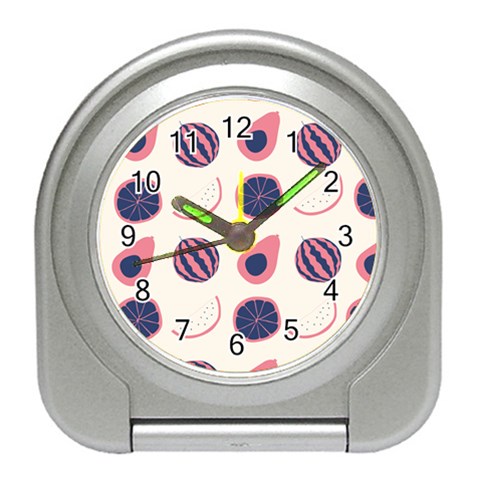 Fruits Halves Pattern Design Travel Alarm Clock from ArtsNow.com Front