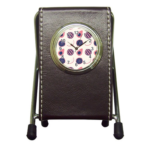Fruits Halves Pattern Design Pen Holder Desk Clock from ArtsNow.com Front