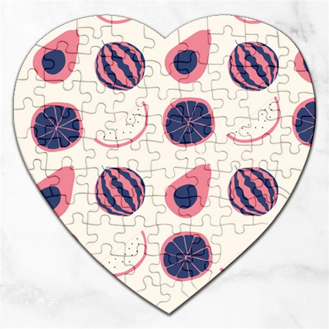 Fruits Halves Pattern Design Jigsaw Puzzle (Heart) from ArtsNow.com Front