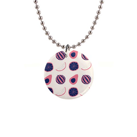 Fruits Halves Pattern Design 1  Button Necklace from ArtsNow.com Front