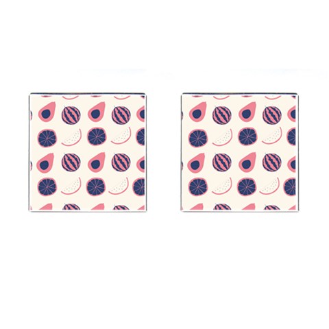 Fruits Halves Pattern Design Cufflinks (Square) from ArtsNow.com Front(Pair)